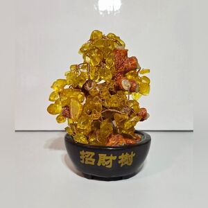 Feng Shui Money Crystal Tree 5.5" Figure Luck & Wealth Decorative Figurine